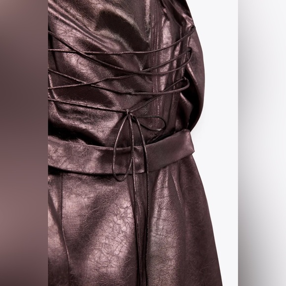 Zara NWOT voluminous flower 3D appliqué oversized floral detail party mini dress - Picture 12 of 15